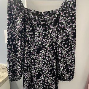 MISSGUIDED Long Sleeve Flower Dress